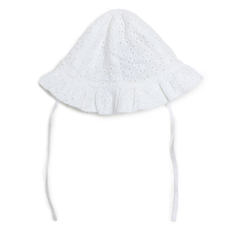 Girls White Solid Hat image number 1